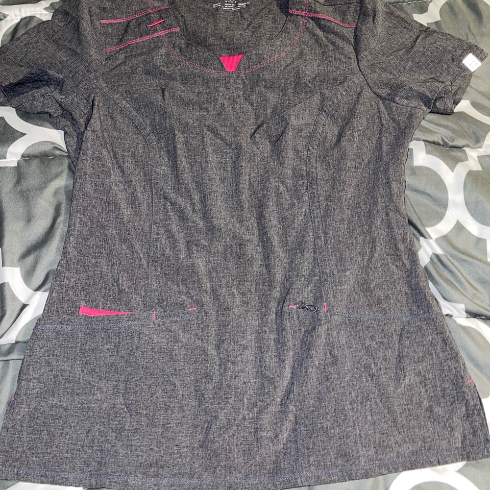 Cherokee Infinity Heather Grey Scrub Top